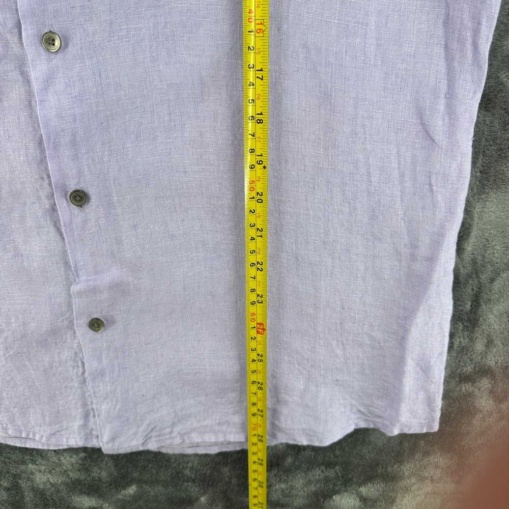 Calvin Klein Mens Mediun Purple 100% Linen Long Sleeve Button Down Shirt - Picture 5 of 7